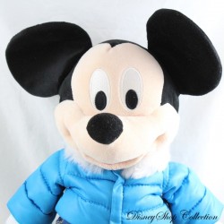 Peluche Mickey DISNEY STORE 2011 manteau bleu jean et patins Noël 45 cm