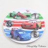 Assiette plastique Cars DISNEY Trudeau Flash McQueen Bernoulli et Raoul çaroule voiture course 19 cm