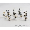 Set of 9 Mickey Bean and Friends DISNEY Black White Gilt Shiny Ceramic