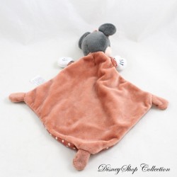 Doudou plat Minnie DISNEY BABY losange marron pois blanc 33 cm