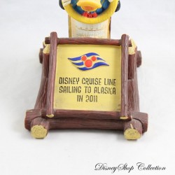 DISNEY CRUISE LINE Totem Statuetta in resina che naviga verso l'Alaska nel 2011 Topolino Pippo Paperino Crociera 22 cm