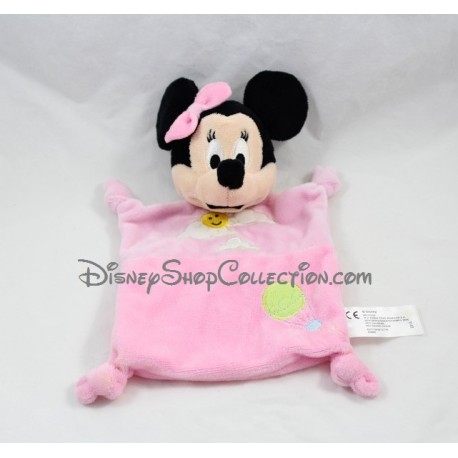 Doudou plat Minnie DISNEY NICOTOY nuage soleil montgolfière rose noeuds 24 cm