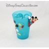 Verre plastique Mickey DISNEYLAND PARIS bleu vert 12 cm