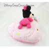 Doudou Plat Ours Winnie L'ourson DISNEY STORE satin rose "Lots of love Pooh & friends"