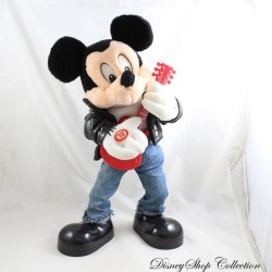 Mickey DISNEYLAND RESORT PARIS animated plush toy musical automaton Jingle Bell rock vintage guitar 40 cm