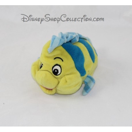 Peluche poisson Polochon DISNEY La Petite Sirène jaune bleu 18 cm