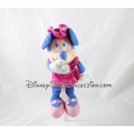 Peluche Minnie DISNEYLAND PARIS Mademoiselle Minnie bleu rose aimantée