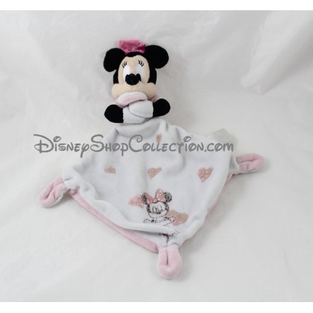 Doudou Minnie DISNEY BABY NICOTOY rose blanc mouchoir coeur