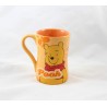 Mug Winnie l'ourson DISNEY STORE tasse orange Pooh en céramique relief 