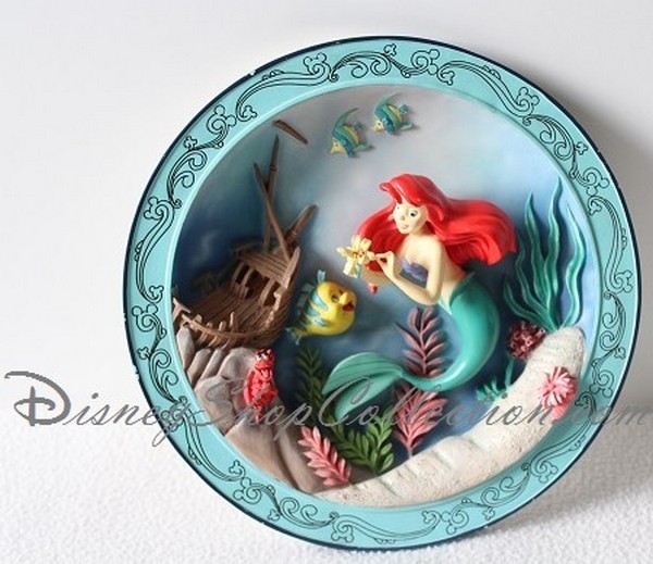 Grandes assiettes à dîner rondes en papier pour fête d'anniversaire La  Petite Sirène de Disney, bleu sarcelle, 9 po