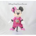 Peluche Minnie DISNEY NICOTOY salopette rose étoiles multicolores 24 cm