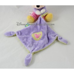 Doudou mouse Minnie DISNEY NICOTOY hood disguised as a rabbit and purple handkerchief