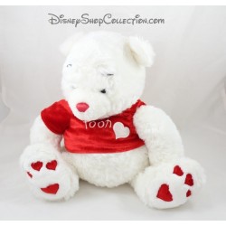 Plush Winnie the Pooh DISNEY STORE white heart Valentine 40 cm Red