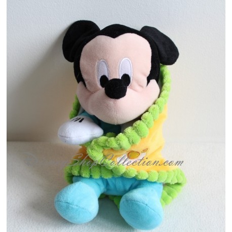 Plush Mickey Disney Baby With 2 Orange Green Blue Cloud Cover