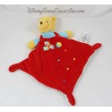 Doudou plat Winnie l'ourson NICOTOY rouge cubes Abc ballon étoiles losange Disney