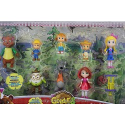 Set di 9 figurine DISNEY Junior oro fibbia e poco orso Goldie & amici da favola della foresta