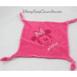 Doudou cruce de Minnie DISNEY rosa plana cuadrada de 4 nudos Minnie Mouse