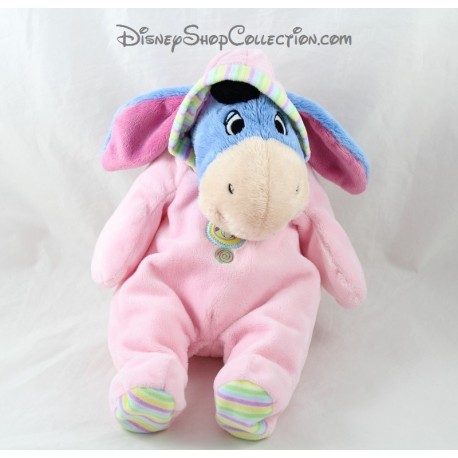 Plush donkey eeyore DISNEY NICOTOY pink pyjamas striped paws 30 cm