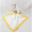 Doudou lapin Pan Pan DISNEY STORE mouchoir jaune blanc Panpan 