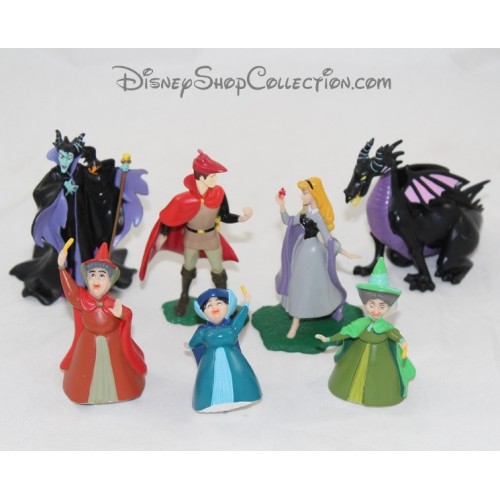 Lot of 7 figurines Aurora DISNEY PARKS Sleeping Beauty set...